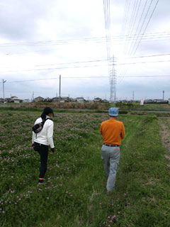 多種多様な春の草を踏みしめながら、新たに有機栽培化するとなりの田圃へ行く。そこもまた高圧電線の下。しかし松下は言う。「ここで育つ稲は高圧線に贖う力を獲得しているよ、稲は、いや植物はどんな環境でも生きようとする力を、もともと持っているんだ・・・ただ、その力を引き出すのも、邪魔をするのも人間なんだけどね・・・」。